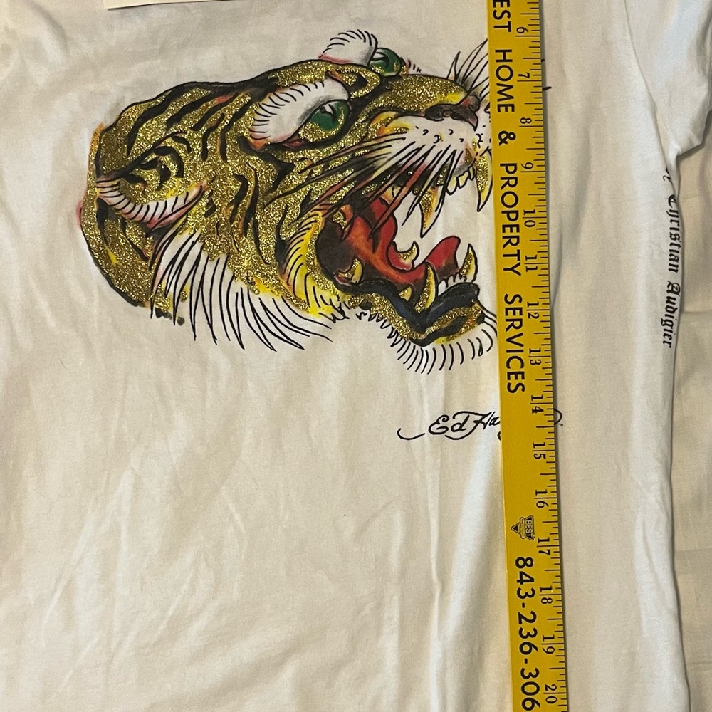 Ed Hardy White Tiger Graphic Tee - Picture 13 of 14